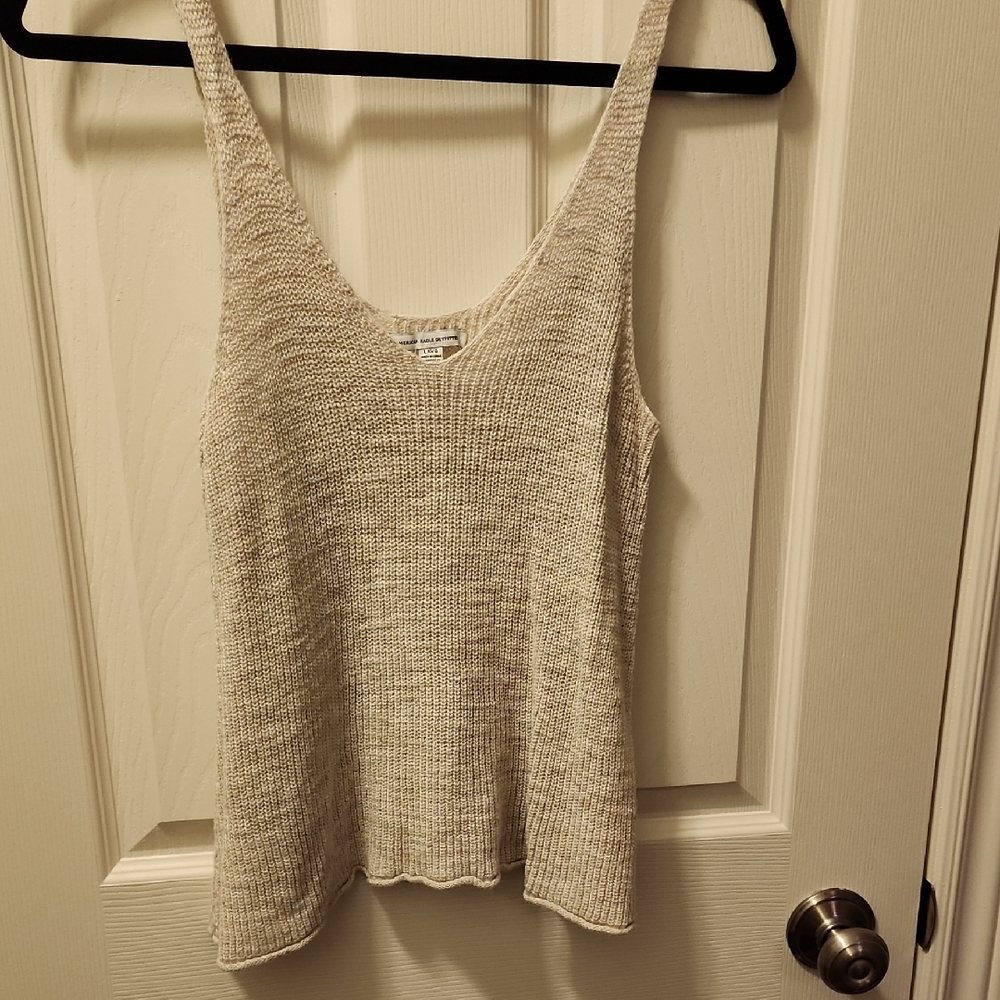 American Eagle Outfitters Beige Knit Tank Top